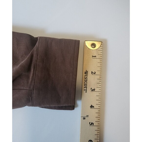 Vintage Genelli Button Shirt Men XL Brown 100 Silk Retro Sopranos 90s Wave Boho - Picture 11 of 11